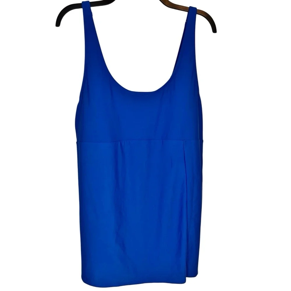 Old Navy Swim Dress XXL Sapphire Blue One Piece Swimsuit Skirted UPF Beach‎ NWT